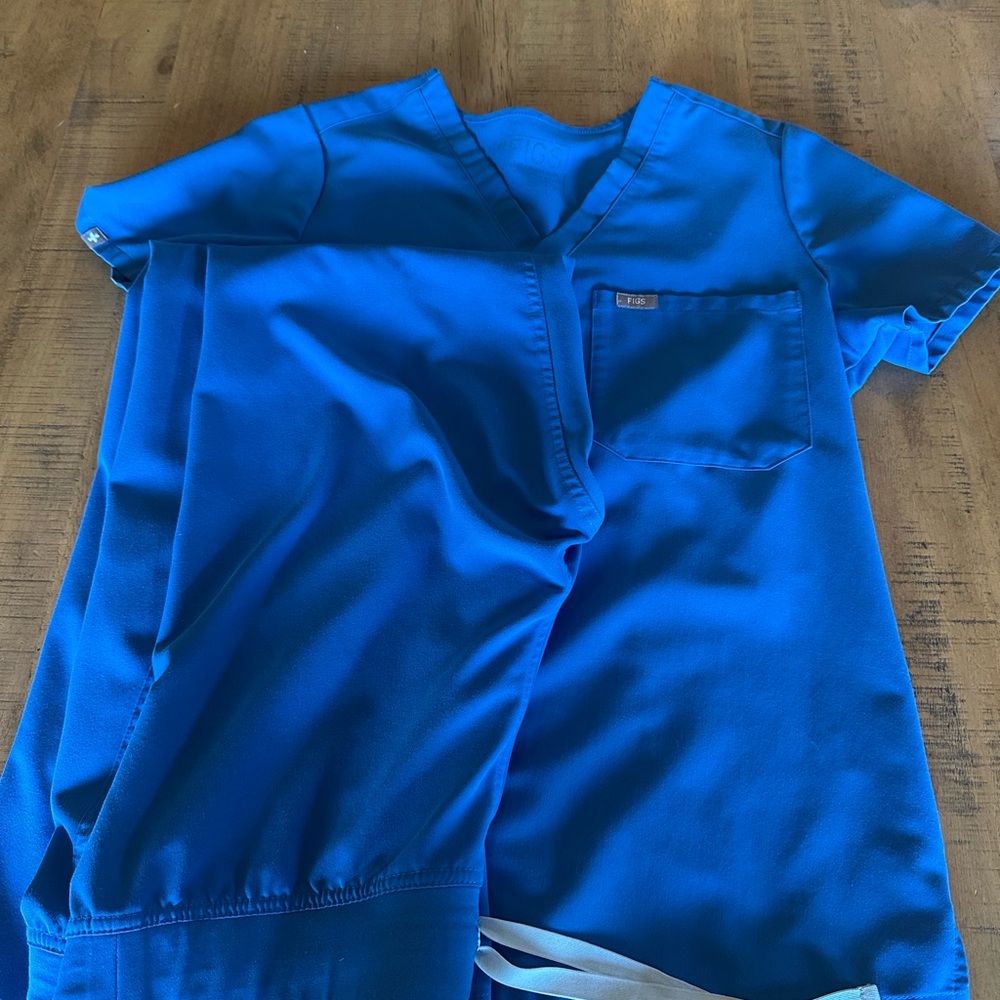 Figs Royal Blue Scrub Set